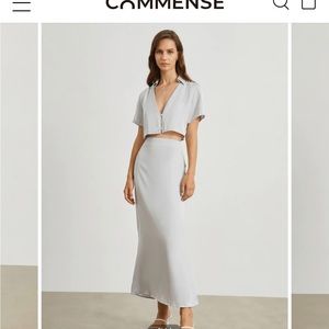 Brand new two piece satin skirt set